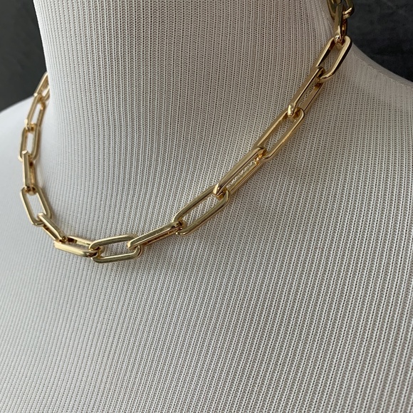 Plated Paperclip Linked Chain Necklace - Picture 1 of 5